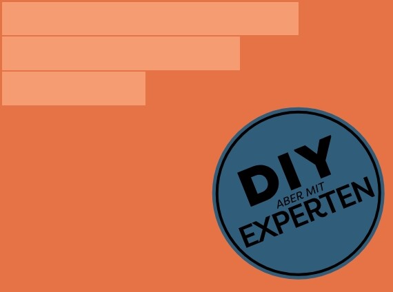 Orange Hintergrundfläche mit DIY Experten Badge
